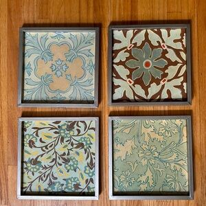 Set of 4 framed textured art